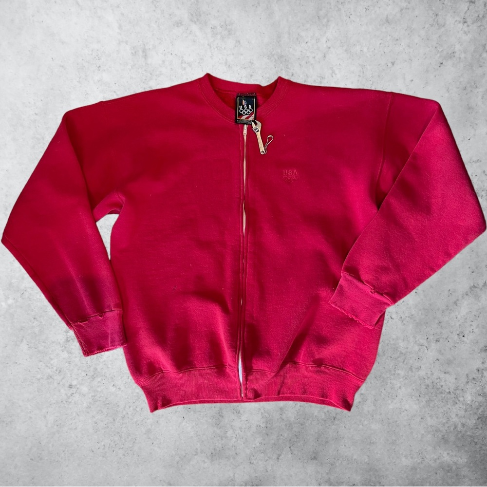 Vintage red Olympic zip up jacket size L